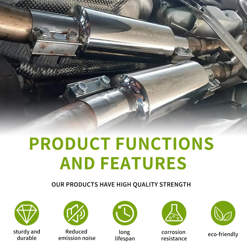 2.5"/3'' Car Exhaust Muffler Silencer Resonator Length 12" Stainless Steel Muffler Tip Silencer Exh