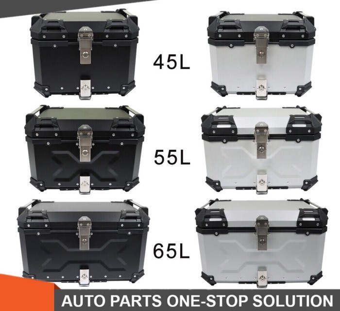 Aluminum Trunk 65L Motorcycle Top Case Waterproof Luggage Storage Tour Tail Box 45L/55L/65L For BMW