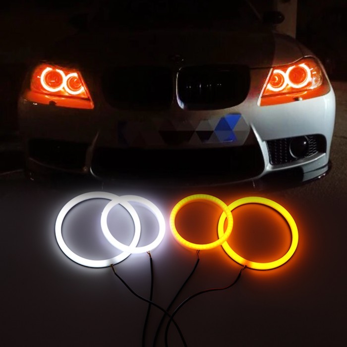 4x LED Angel Eyes Halo Right Kits For BMW E81 E82 Coupe E87 5D Harchback E88 Cabrio E90 Sedan E91 T