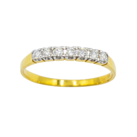 Happy jewelry แหวนแถวเรียงสวย แหวนเพชรแท้ ทองแท้ 37.5% ME633