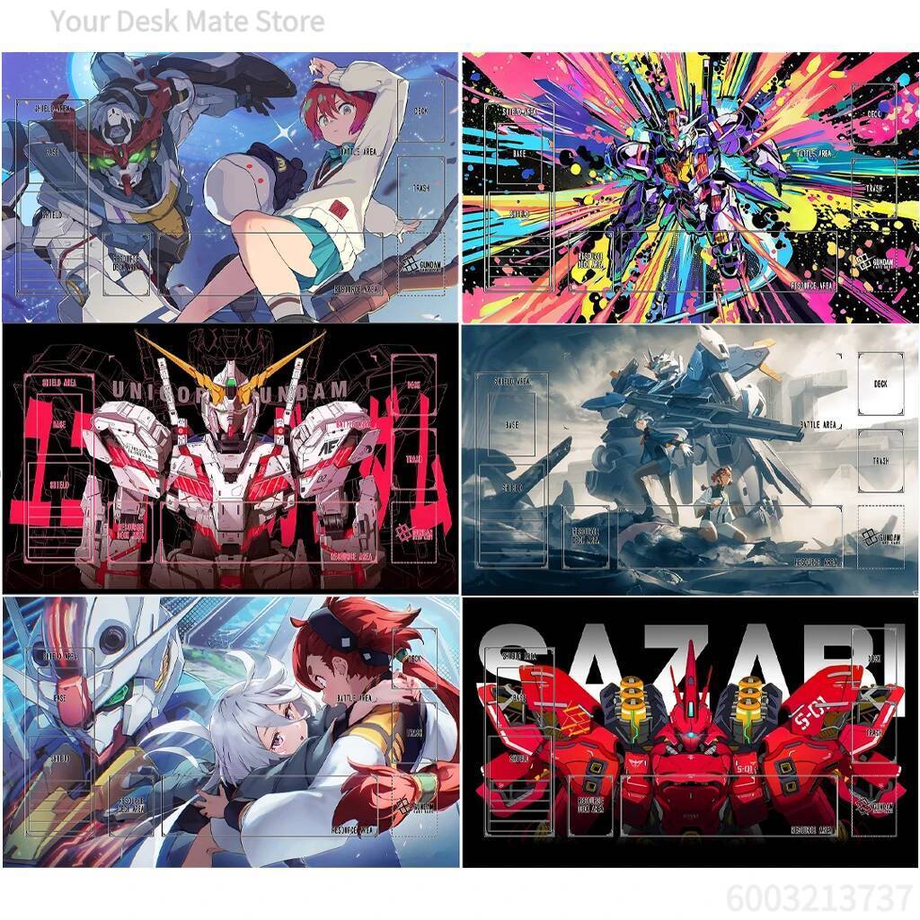 DIY GCG Gundan Play mat Homemade Mobile Suit Gundam: แม่มดจาก Mercury Rubber Non-Slip Battle Card Mat