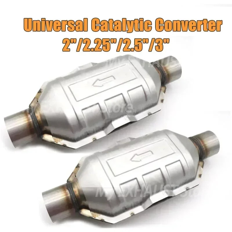 2Pcs 2 inch/2.25 inch/2.5 inch/ 3 inch Universal Catalytic Converter 83166 High Flow Car Accessorie