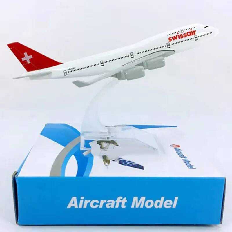 C 1/400 Scale B747 Swissair Alloy Aircraft 16Cm Boeing 747 Aircraft Model Toys Decoration Children'