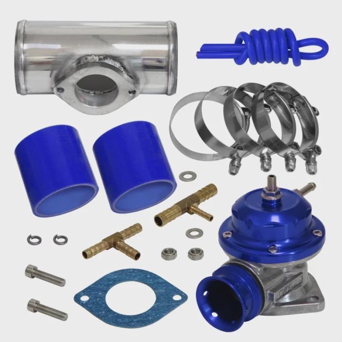 10PSI Adjustable Turbo Blow Off Valve & 2.75in Type S RS RZ Flange Pipe & Silicone Hoses& Clamps