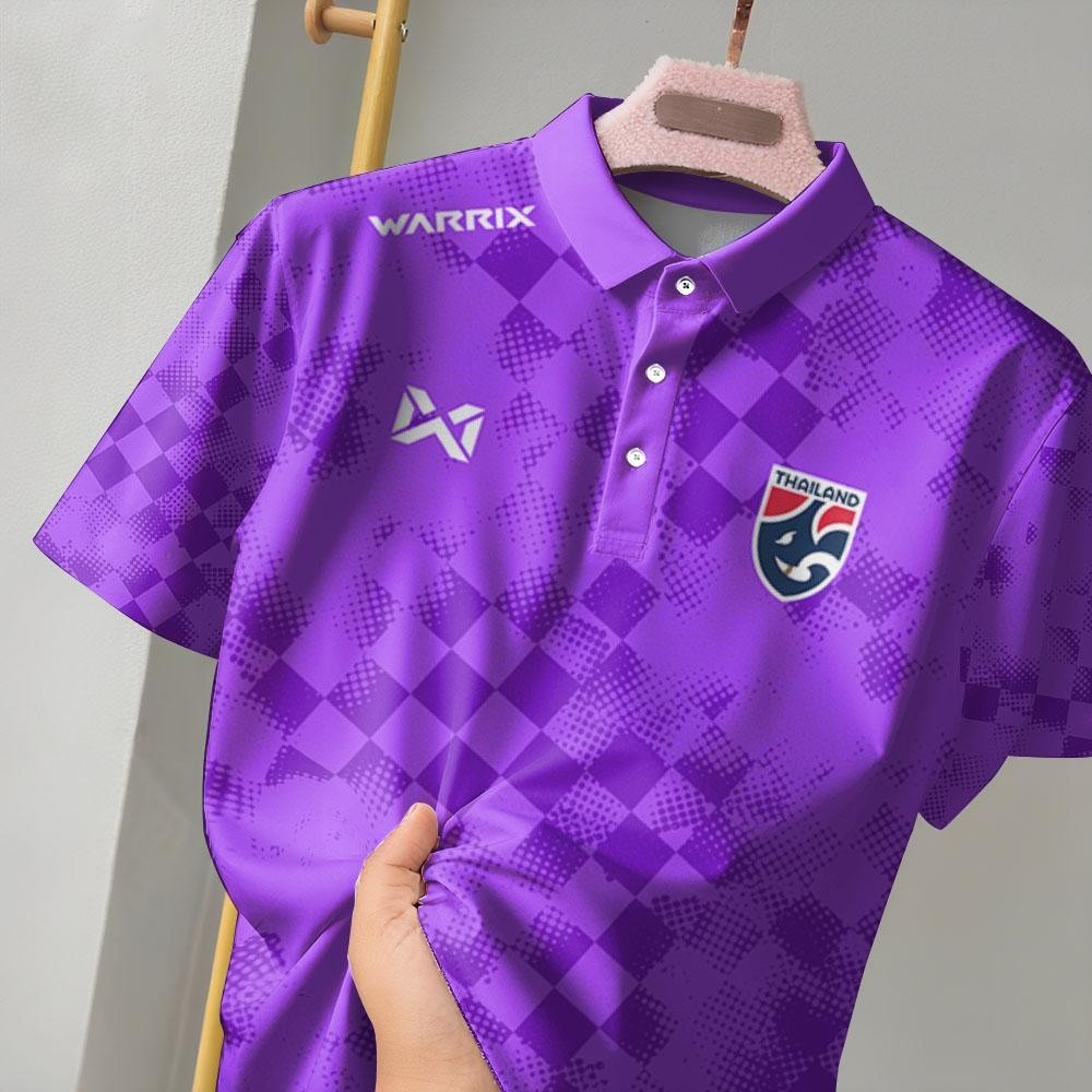 เสื้อโปโลทีมชาติไทยแขนสั้น พิมพ์ลาย 3 มิติ สไตล์สปอร์ต trendy