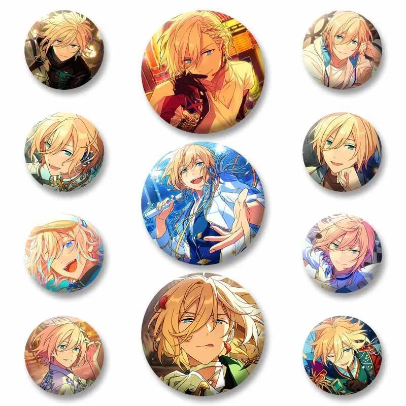 การ์ตูน Idol Eichi Tenshouin เคลือบ Pins อะนิเมะเกม Ensemble ดาวป้ายรอบเข็มกลัดเสื้อผ้าหมวกกระเป๋าเค