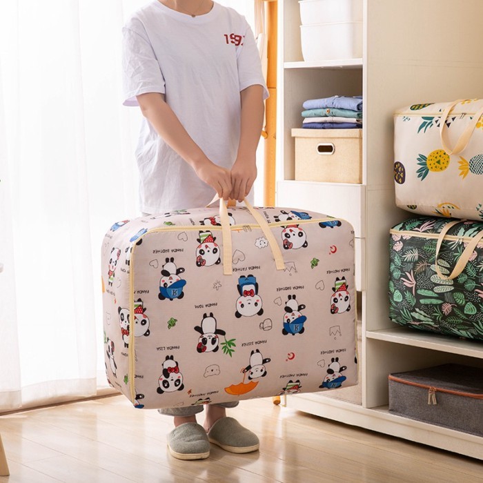 ผ้า อ็อกซ์ฟอร์ด ถุงเก็บเสื้อผ้าขนาดใหญ่ผ้านวมกันน้ําย้ายนักเรียนมือกระเป๋าสัมภาระครัวเรือน เรียบร้อย-ขึ้น บรรจุกระเป๋า
