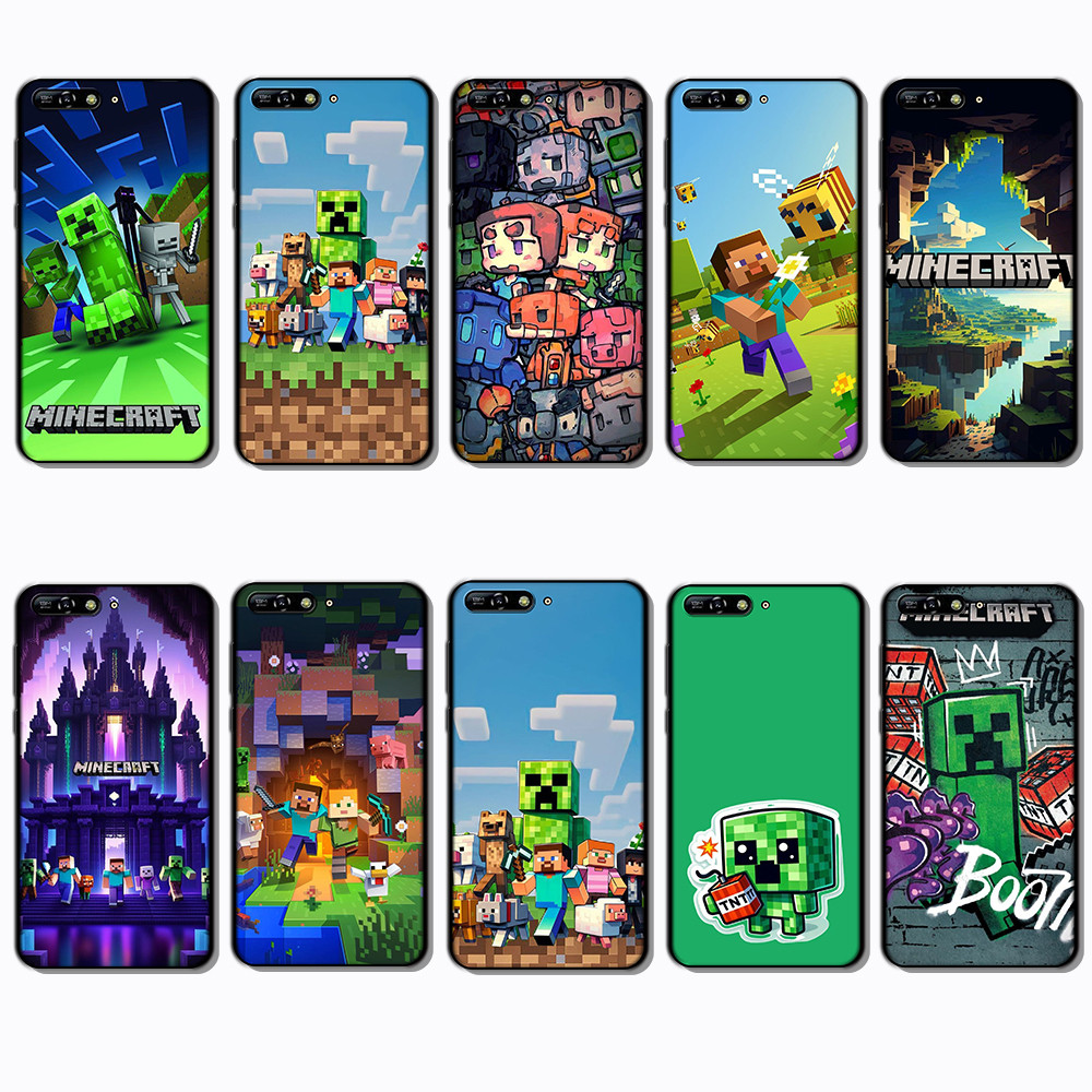 สําหรับ Huawei Y6 Pro Y8P Y9A เกม Minecraft เคสโทรศัพท์โปร่งใสแบบนุ่ม