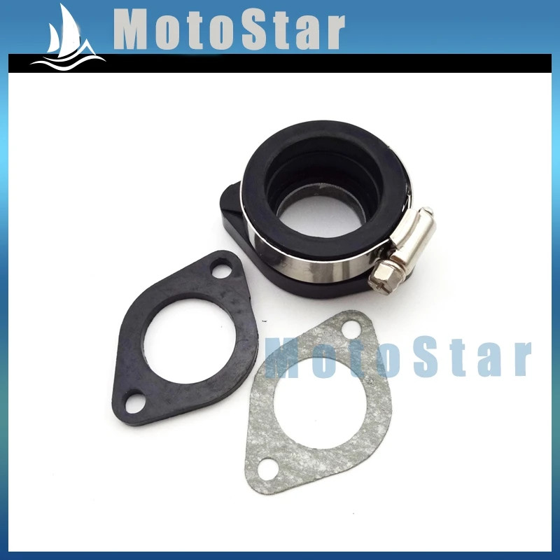 Intake Adapter Boot Rubber Pipe Flange + Gasket For Mikuni VM24 Keihin PE24 26 28 OKO Carburetor Di