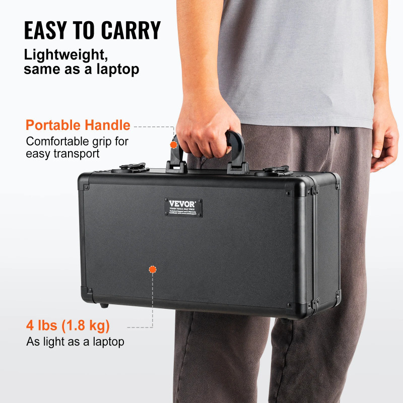 VEVOR Graded Card Storage Box 4 Slots or 5 Slots with Key Lock or Coded Lock Foam Dividers for 96/1