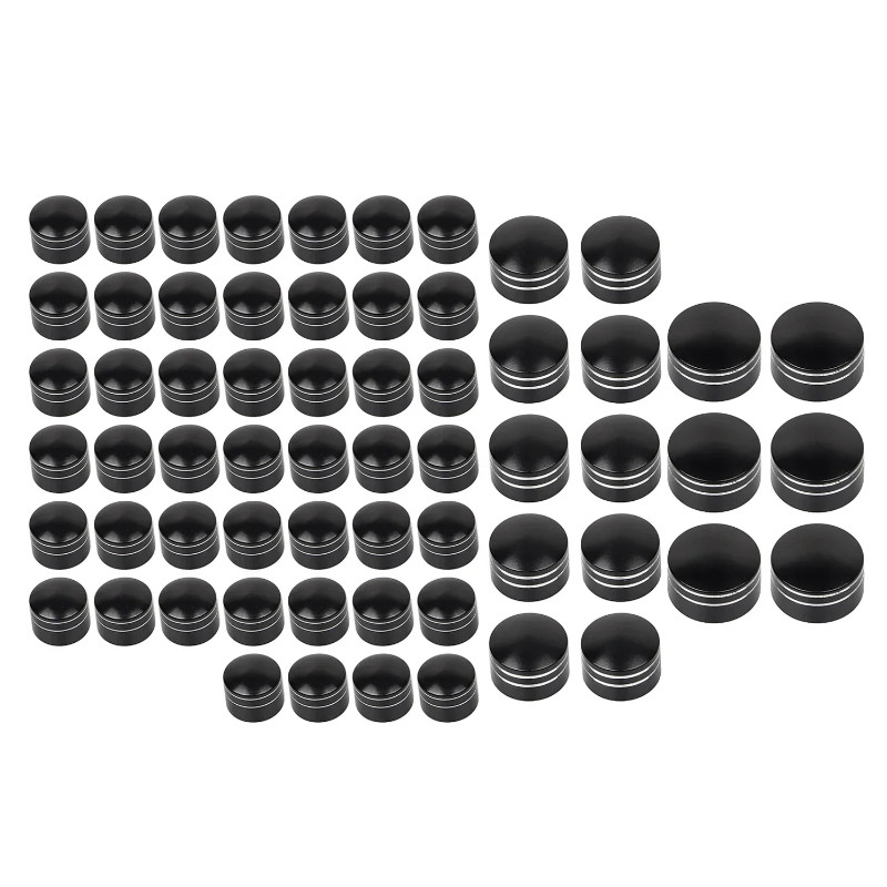 Black CNC Motorcycle Engine Screw Bolt Caps Cover 62PCS For Harley Softail Road King FLHR Electra S