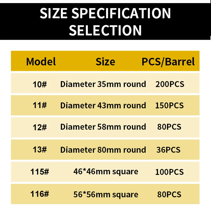 Car Tire Repair Patches with High Strength Adhesive Sealant Punctures Leaks Tire Fix 10# 11# 12# 13