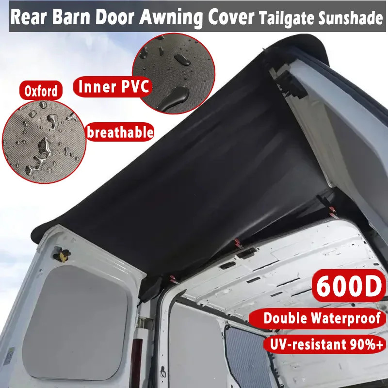 600D Waterproof RV Rear Barn Door Awning Cover Durable Fit for Ram Promaster Peugeot Boxer Iveco VW