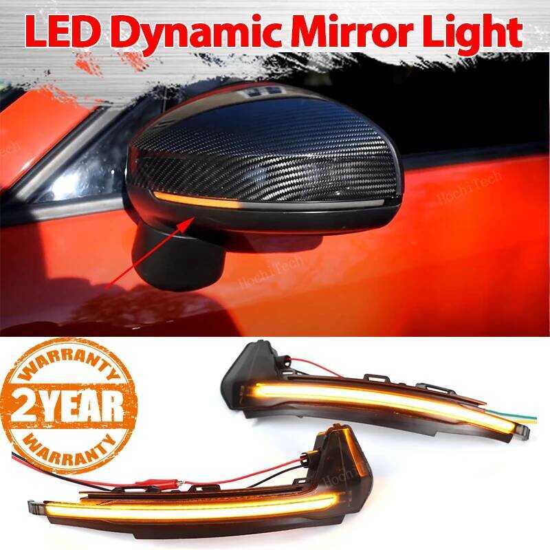 C 2Pcs Car Side Mirror Bker Indior Lamp LED Dynamic Turn Signal Light For Audi A1 8X 2011-201