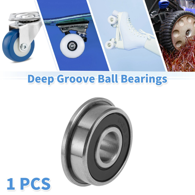 Motoforti F608-2RS Deep Groove Ball Bearings Lubricated Bearings Double Rubber Seal 8x22x7mm Black