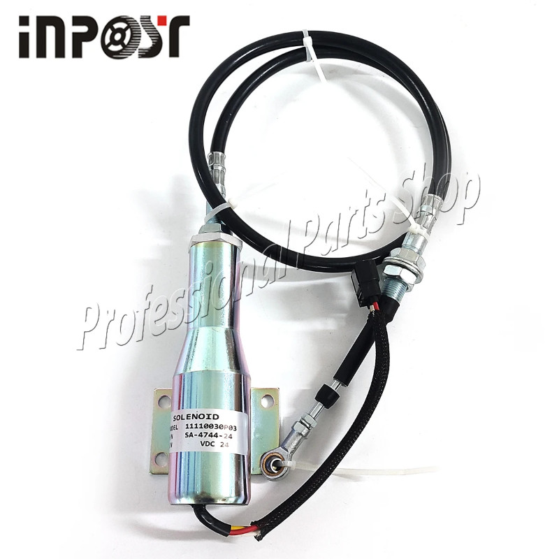 24V SA-4744-24 Stop Solenoid For Volvo Wheel Loaders L70 L90 L120 L150 L180 11110030P03 VOE 1111003