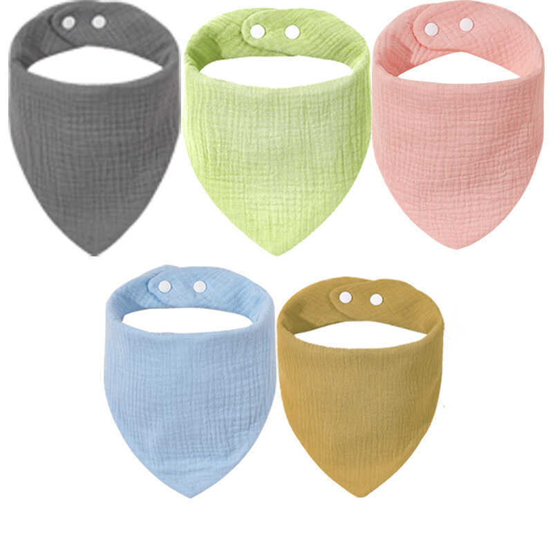 Baby Y Style Double Gauze Feeding Saliva Towel Baby Bib Children Triangle Scarf Pure Cotton Double G