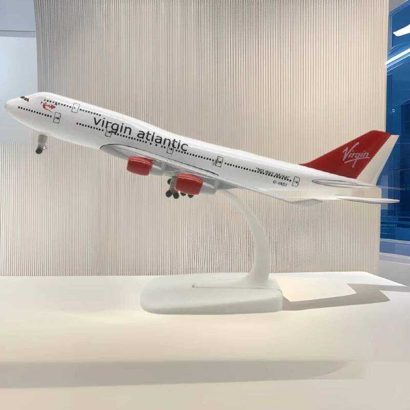 C 20Cm Model Plane Britih Virgin Atlantic B747 Aire 747 Die Airplane Toy For Boy Alloy Metal Model