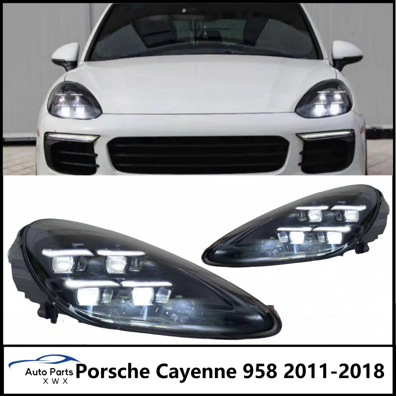 LED Matrix Headlights Assembly For Porsche Cayenne 958 2011-2018 958.1 958.2 Upgrade 2024 Front Hea