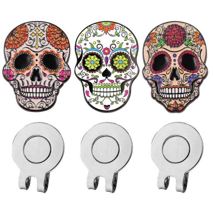 Golf Mark Skull Hat Clip With Magnet New Golf Mark Accessories Ball Mark