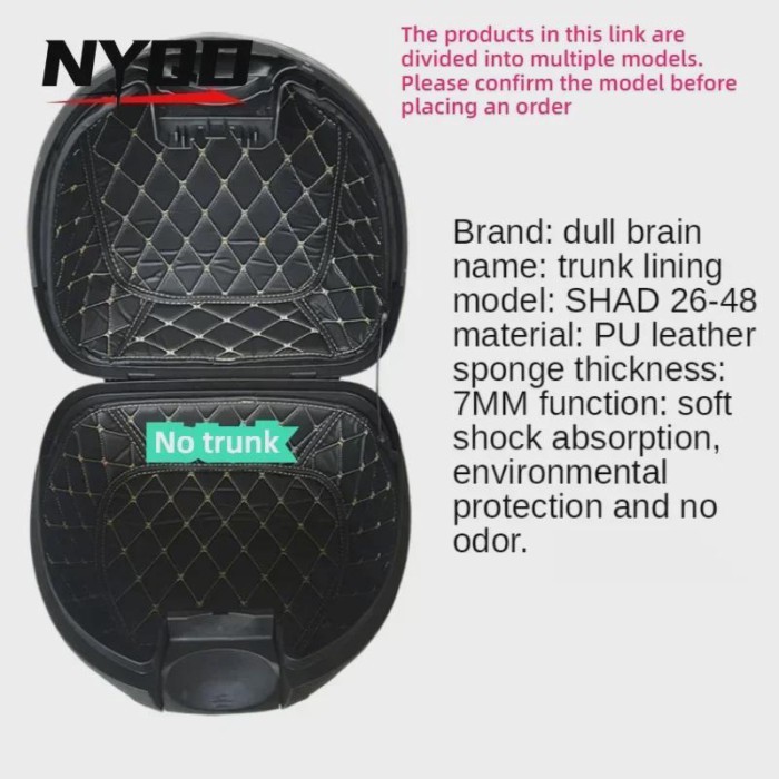 Back seat bag motorcycle bag compressible portable inner pad SHAD SH48 SH33 SH26 SH29 SH45 SH40 SH3