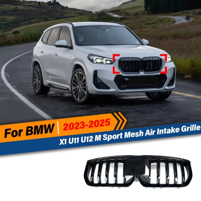 For BMW X1 U11/U12 iX1 M Sport 2022 2023 2024 2025 Racing Style Front Bumper Radiator Grills Air In