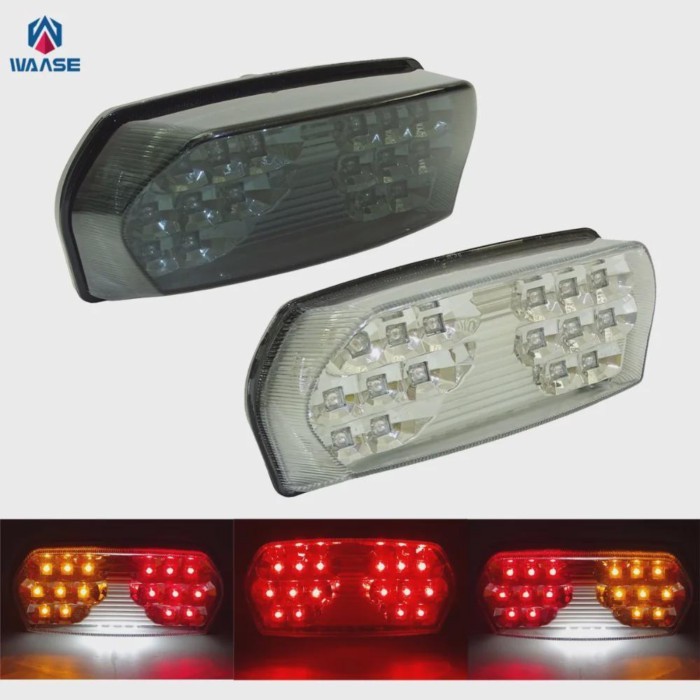 waase For Kawasaki Ninja ZX 7R 7RR ZX7R ZX7RR ZX750 1996-2003 Chrome Tail Turn Signals License Plat