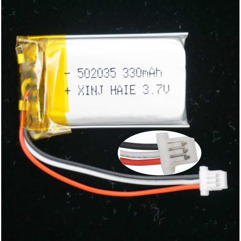 C 3.7V 330Mah Rechargeable Li-Polymer Li Lithium Battery 502035 JST 3Pin 1.0 For GPS Sat Nav Camera