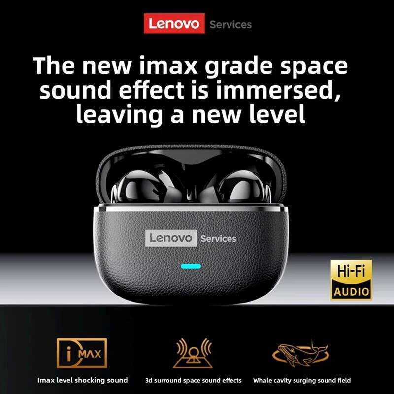 Lenovo LE208 TWS Bluetooth 6.0 Wireless Leather Earphones Stereo ENC Noise Cancelg Headphone 38ms L