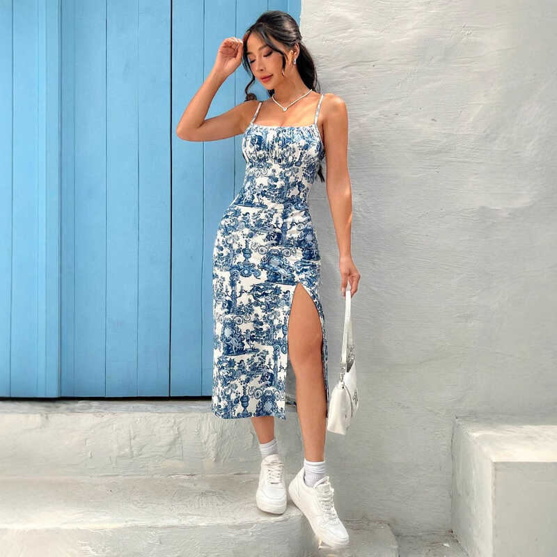 2024 ผู้หญิง shein กระโปรงเสื้อผ้าฤดูร้อนชุดกระโปรงแขวน