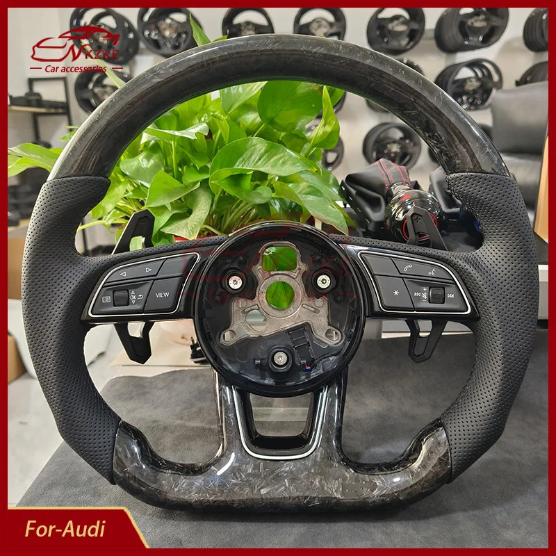 Forged Carbon Fiber Steering Wheel Suitable For Audi A4 B9 A3 8Y S3 S4 RS3 RS4 Models With Shift Pa