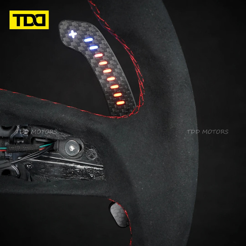 TDD Carbon Fiber Magnetic LED Paddle Shifter For Audi A1 A3 A5 A8 Q3 Q4 Q5 Q7 Q8 S1 S3 S5 SQ5 SQ8 R