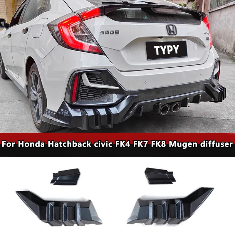 For Honda Civic 16-21 10th generation hatchback Civic FK4 FK7 rear diffuser rear R style spoiler mo