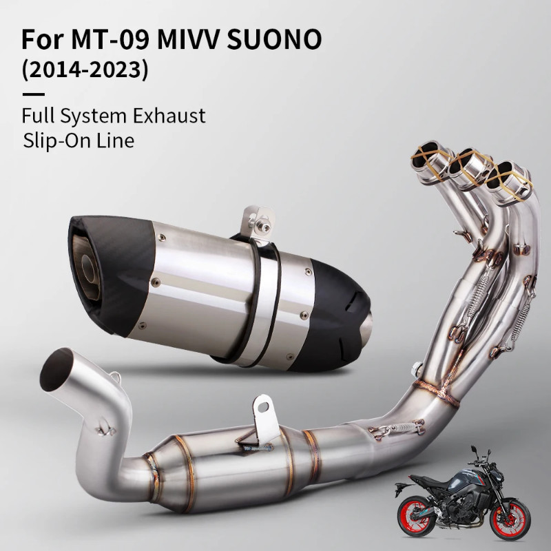 Slip On For MT-09 MT09 FZ 09 2014-2023 Motorcycle Exhaust Systems Modified Front Link Pipe