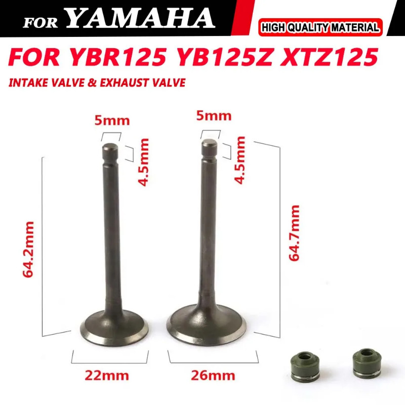 For Yamaha YBR125 YB125 YB125Z XTZ125 YBR YB XTZ 125 Motorcycle Parts Engine Valve Intake Exhaust S