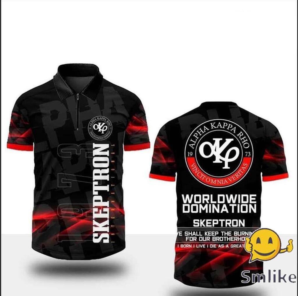 การปรับแต่งฟรี ALPHA KAPPA RHO Skeptron 52nd Anniversary 1973-2025 Fraternity และ Sorority Unisex เส