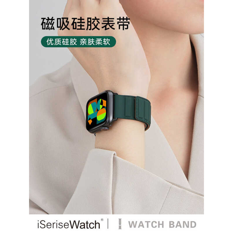 C Iserisewatch Silicone Sport Band Compatible With Watch S8/S7/Se/S Breathable Magnetic Absorption