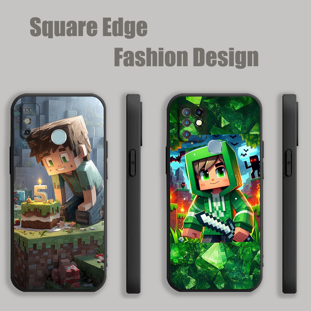 ปลอกสําหรับ Vivo Y72 V23e V23 S12 Y35 V25e V27e Minecraft เกม Samuel 8 DJA06 เคสโทรศัพท์ขอบสี่เหลี่ย