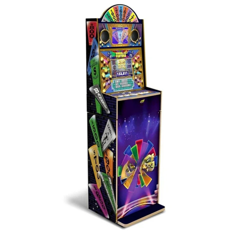 Tools.Wheel of Fortune Casinocade Deluxe Arcade Game 5 Foot Tall Stand Up Cabinet with 8 Inch Dual