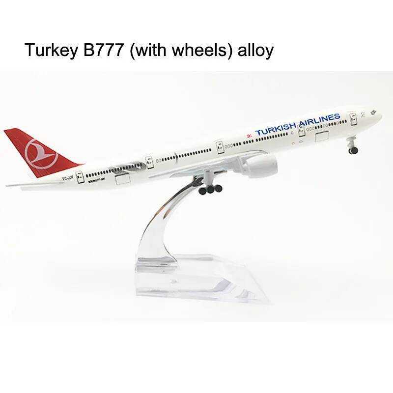 C 20Cm Turkish Aires Boeing 777 Airplane Model Turkey 16Cm B777 Plane Model Alloy Metal Diecast Air