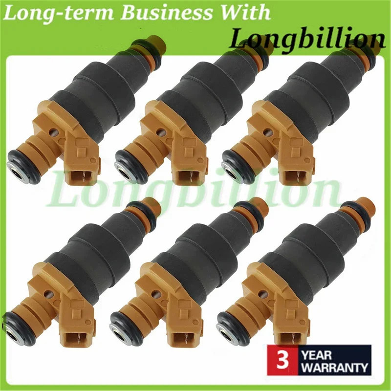 Set of 6 Fuel Injectors  0 280 150 203 13641276149 0280150203 for BMW 535i / 735i / 635CSi 3.5L I6
