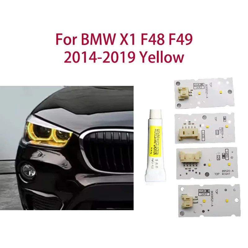For BMW X1 F48 F49 2014-2019 Lemon Yellow DRL chip Angel Eyes Car light color modification Car head