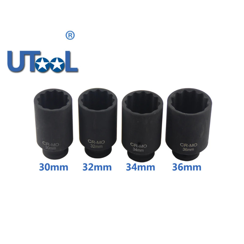 30mm 32mm 34mm 36mm 1/2"DR 12 Point Impact Socket Spindle Axle Nut Socket Hub Axle Nuts Removing In