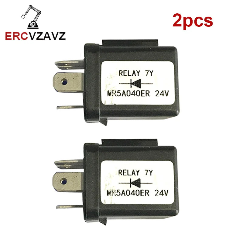 2PCS 5 Plug 24V Excavator Relay Switch 8-94257-497-0 MR5A-252-1 for Kobelco SK200-8 Komatsu WA200-6