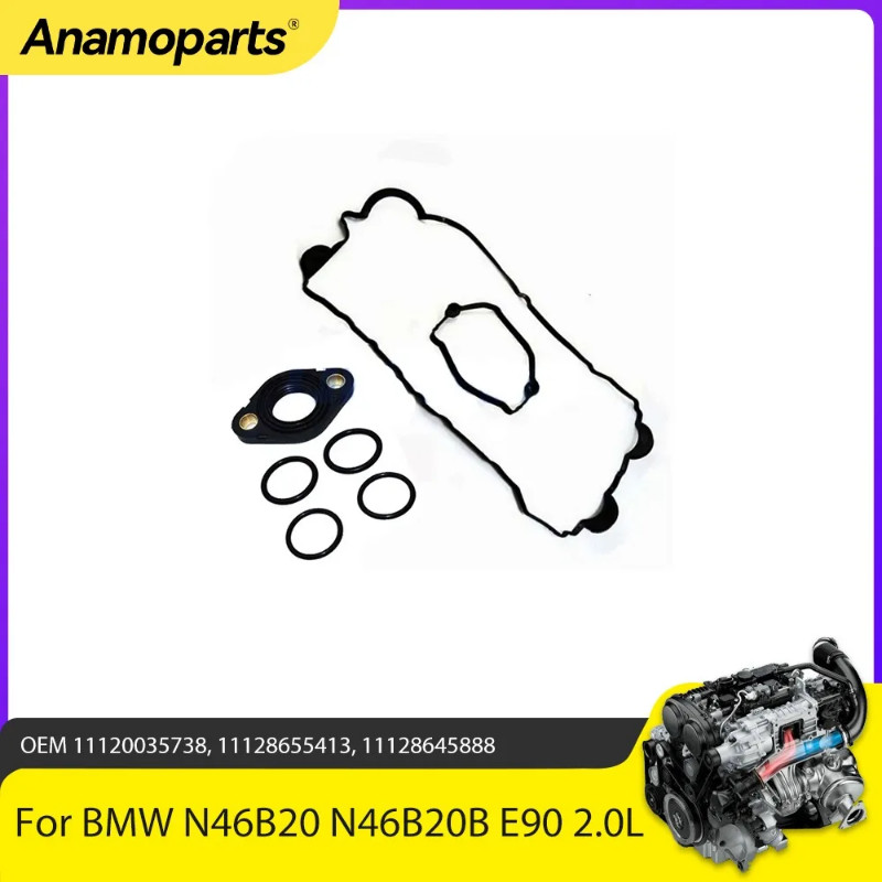 Engine Parts Valve Cover Gasket Set Fit 2.0L For BMW N46B20 N46B20B E90 E83 E91 E92 E93 E81 120i 2.