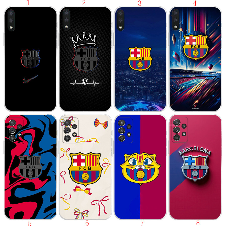 Samsung A6 A8 A9 J4 2018 J2 J4 J5 J6 J7 Prime Plus N12 การ์ตูนโลโก้บาร์เซโลนาเคสโทรศัพท์โปร่งใสนุ่ม