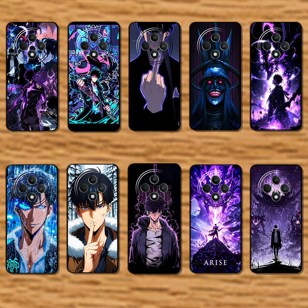 สําหรับ OPPO Reno 6 Lite 7z 8z 8T 12 11F 12F 12FS G11 Solo Leveling ขอบสีดําเคสโทรศัพท์ TPU | ยืดหยุ