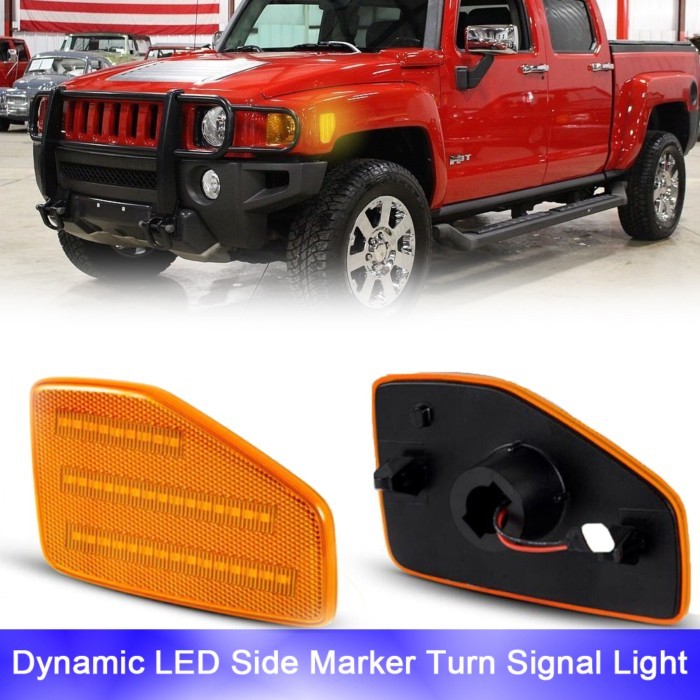 2x Yellow Lens LED Front Side Marker Turn Signal Amber Lights For Hummer H3 2006-2010 Hummer H3T 20