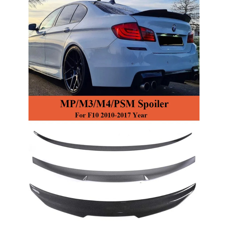 For BMW 5 Series F10 F11 F18 2010 -2017 Carbon Rear Bumper Trunk Lip Roof Boot Spoiler Wing Tail M5