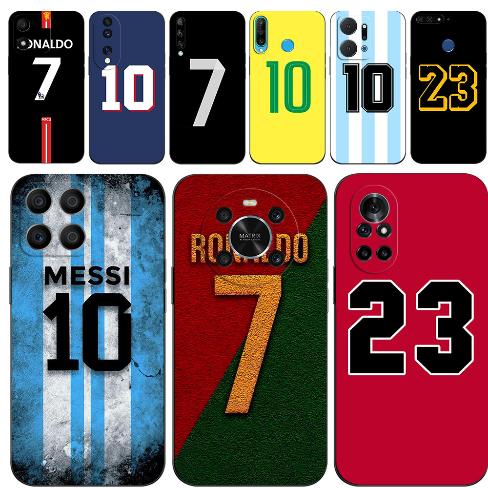 สําหรับ Honor 9A 9C 9S 9 lite สําหรับ Huawei Y7P Y5P Y8P โทรศัพท์ปกหลังซิลิคอนสีดํา Tpu ฟุตบอลหมายเล